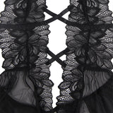 Subblime - Teddy-Halter-Neck-Bare-Back-Spitze Schwarz L/XL