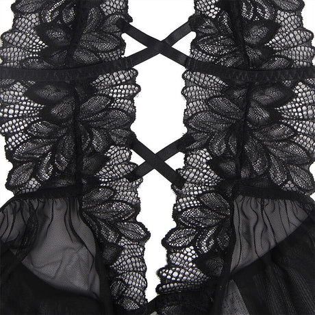 Subblime - Teddy-Halter-Neck-Bare-Back-Spitze Schwarz L/XL