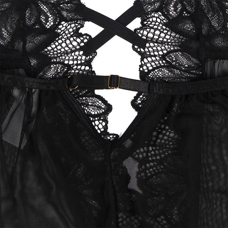 Subblime - Teddy-Halter-Neck-Bare-Back-Spitze Schwarz L/XL
