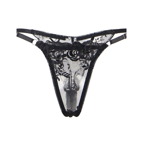Subblime - 3-Teiliges Set Bh + String + Strumpfband Blumenprint Schwarz S/M