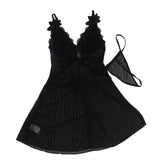 Subblime - Babydoll-Tüllstoff mit Spitze und Blumendetail Schwarz L/XL