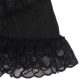 Subblime - Babydoll mit Verstellbaren Trgern und Transparenter Spitze mit Blumendruck Schwarz S/M