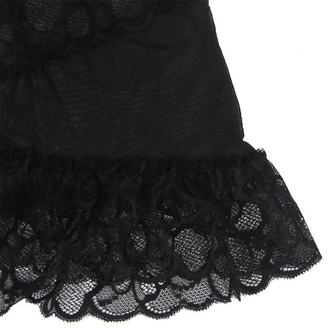 Subblime - Babydoll mit Verstellbaren Trgern und Transparenter Spitze mit Blumendruck Schwarz S/M