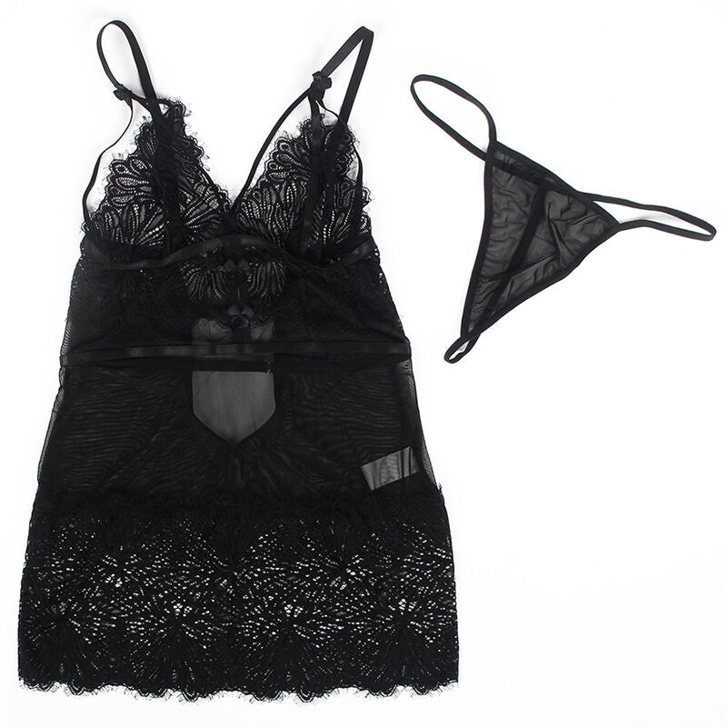 Subblime - Babydoll mit Verstellbaren Spitzentrgern Schwarz L/XL