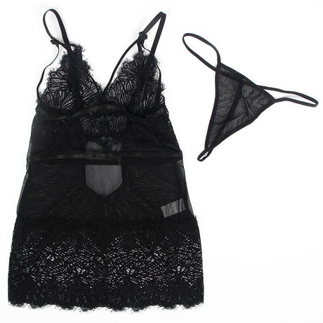 Subblime - Babydoll mit Verstellbaren Spitzentrgern Schwarz L/XL