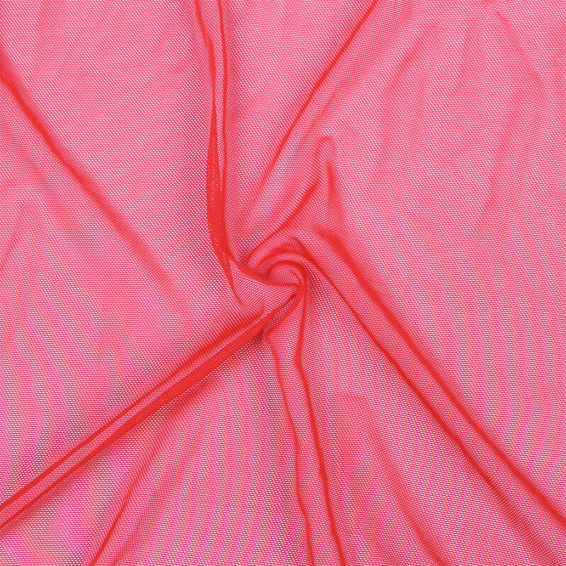 Subblime - Transparenter Stoffmantel mit Spitzendetail Rot S/M