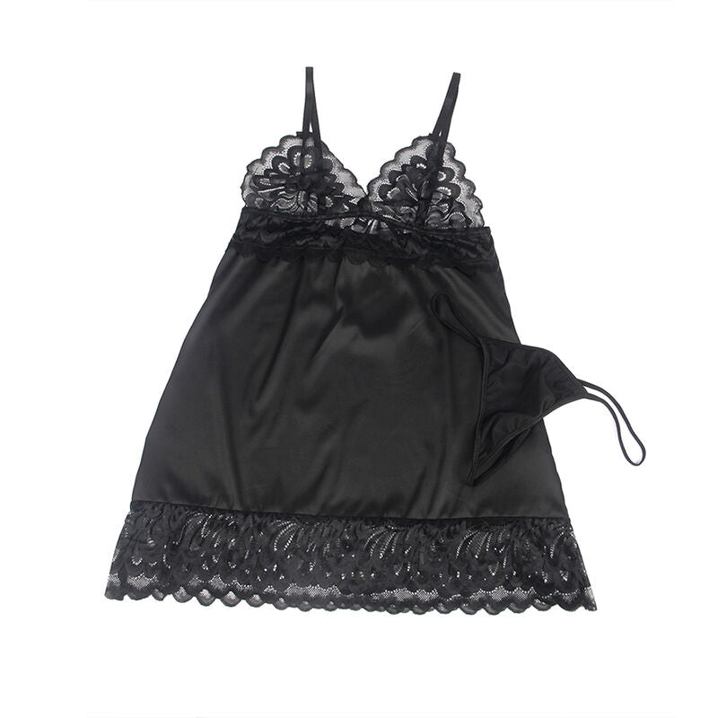 Subblime - Babydoll mit Blumenprint auf der Brust Schwarz S/M