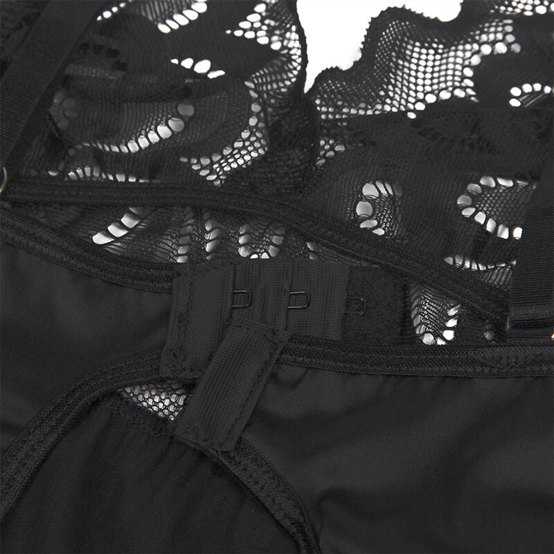 Subblime - Babydoll mit Blumenprint auf der Brust Schwarz S/M