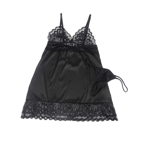 Subblime - Babydoll mit Blumenprint auf der Brust Schwarz L/XL