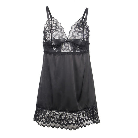 Subblime - Babydoll mit Blumenprint auf der Brust Schwarz L/XL