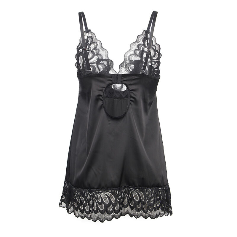 Subblime - Babydoll mit Blumenprint auf der Brust Schwarz L/XL