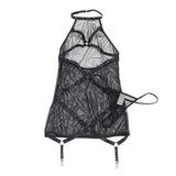 Subllime - Transparentes Neckholder-Kleid Schwarz L/XL