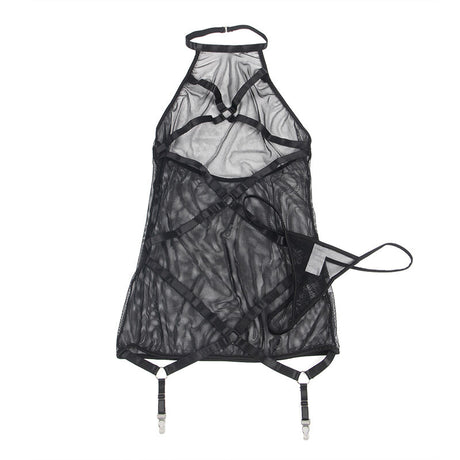 Subllime - Transparentes Neckholder-Kleid Schwarz L/XL
