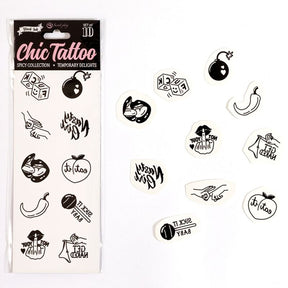 Secret Play - Set mit 10 Temporren Tattoos aus der Spicy Collection