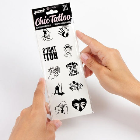 Secret Play - Set mit 10 Temporren Tattoos der Kinky Collection