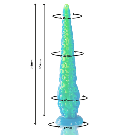 Epic - Scylla Fluoreszierender Dünner Tentakel-Dildo, Grosse Grösse