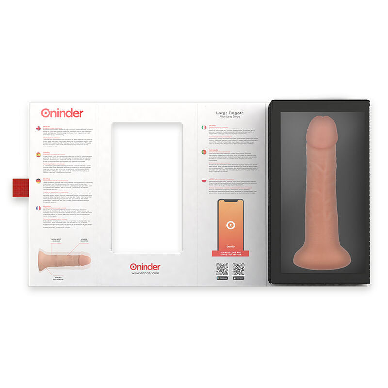 Oninder - Grosser Bogotá-Vibratordildo, 9 Geschwindigkeiten, Natürlich, 22 cm-x-4,5 cm - Kostenlose App