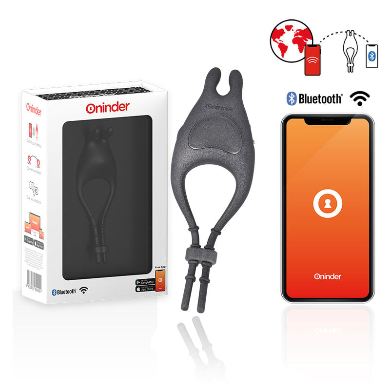 Oninder - Pampa Wiederaufladbarer Einstellbarer Vibratorring mit Klitorisstimulator 10 Geschwindigkeiten - Kostenlose App