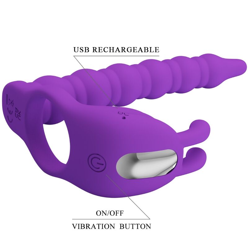 Pretty Love - Blackney Penisringe mit Vibrator-Plug
