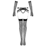 Livco Corsetti Fashion - Nemalia Set Strumpfhalter + Strümpfe + Handschuhe Schwarz