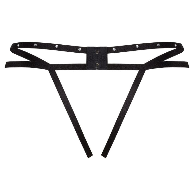 Livco Corsetti Fashion - Nomade Tanga mit Schrittfreien Schwarz
