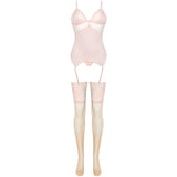 Livco Corsetti Fashion - Persinne Peach Set Korset + Höschen + Strümpfe