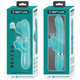 Pretty Love - Multifunktions-Kaninchenvibrator 4 in 1 Schmetterling Aquagrün