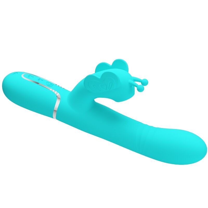 Pretty Love - Multifunktions-Kaninchenvibrator 4 in 1 Schmetterling Aquagrün