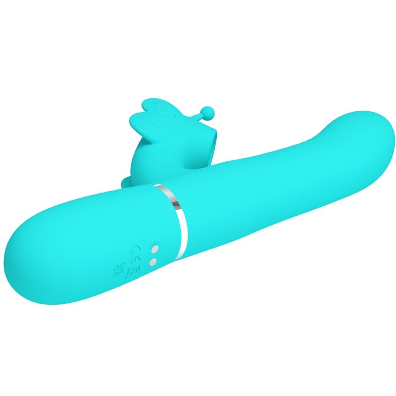 Pretty Love - Multifunktions-Kaninchenvibrator 4 in 1 Schmetterling Aquagrün