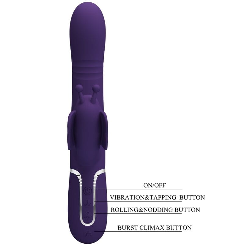 Pretty Love - Multifunktions-Kaninchenvibrator 4 in 1 Schmetterling Lila
