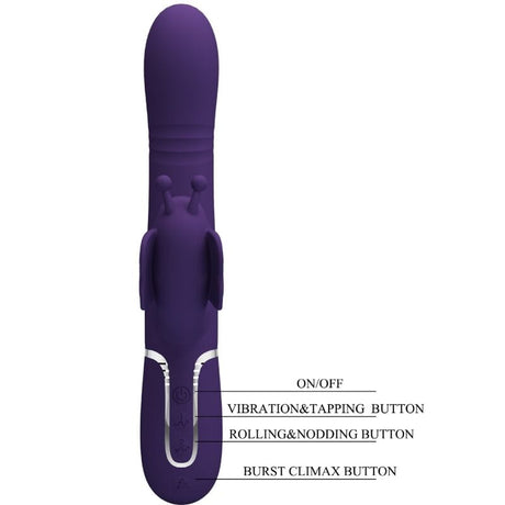 Pretty Love - Multifunktions-Kaninchenvibrator 4 in 1 Schmetterling Lila