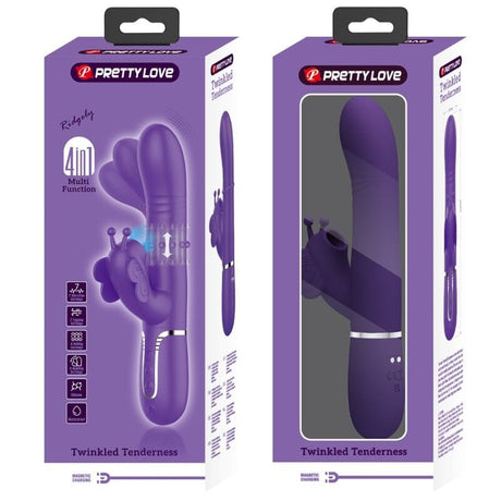 Pretty Love - Multifunktions-Kaninchenvibrator 4 in 1 Schmetterling Lila