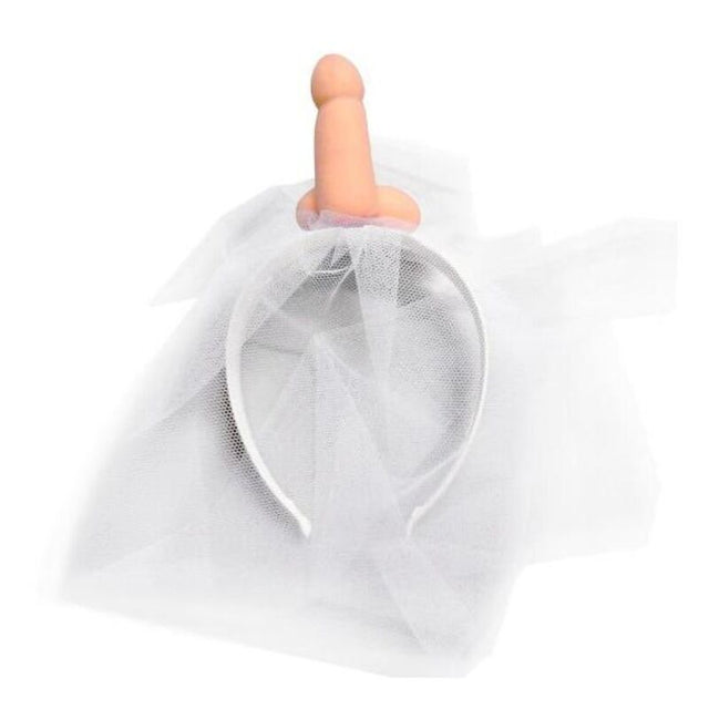 Diablo Picante - Weisser Brautschleier mit Penis