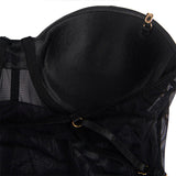 Subblime - Schwarzer Body mit Ketten-Hosentrgern S/M