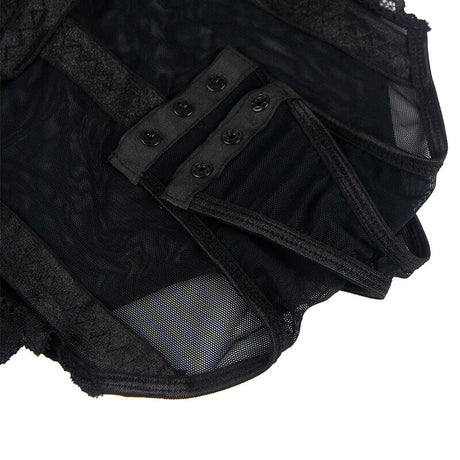 Subblime - Teddy mit Strumpfband-Detail auf der Brust Schwarz S/M