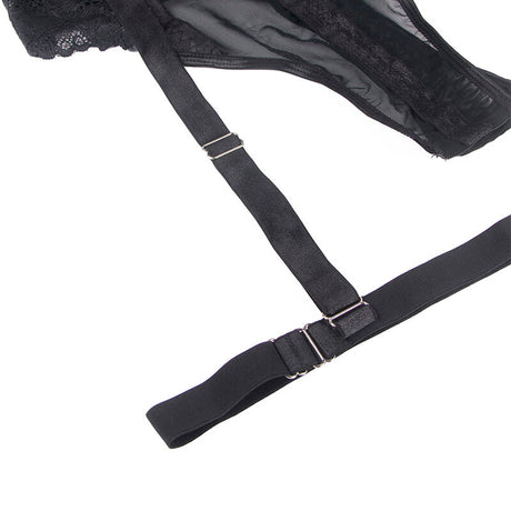 Subblime - Teddy mit Strumpfband-Detail Brust Schwarz L/XL