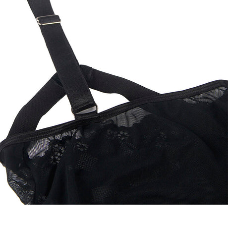 Subblime - Teddy mit Strumpfband-Detail Brust Schwarz L/XL