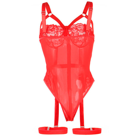 Subblime - Teddy mit Strumpfband-Detail Brust Rot S/M