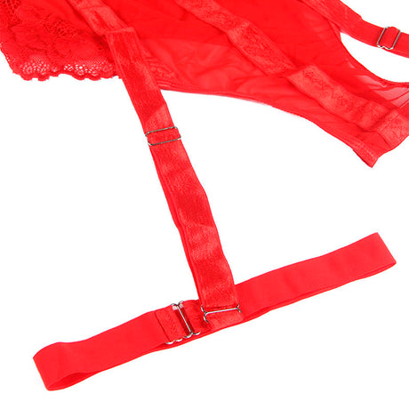 Subblime - Teddy mit Strumpfband-Detail Brust Rot S/M