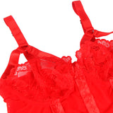 Subblime - Teddy mit Strumpfband-Detail Brust Rot S/M