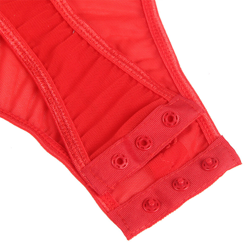 Subblime - Teddy mit Strumpfband-Detail Brust Rot L/XL