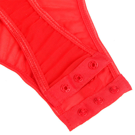 Subblime - Teddy mit Strumpfband-Detail Brust Rot L/XL