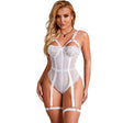 Subblime - Teddy mit Strumpfband-Detail auf der Brust Weiss S/M