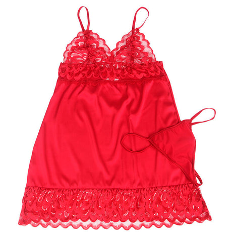 Subblime - Satin-Babydoll mit Spitze Rot S/M