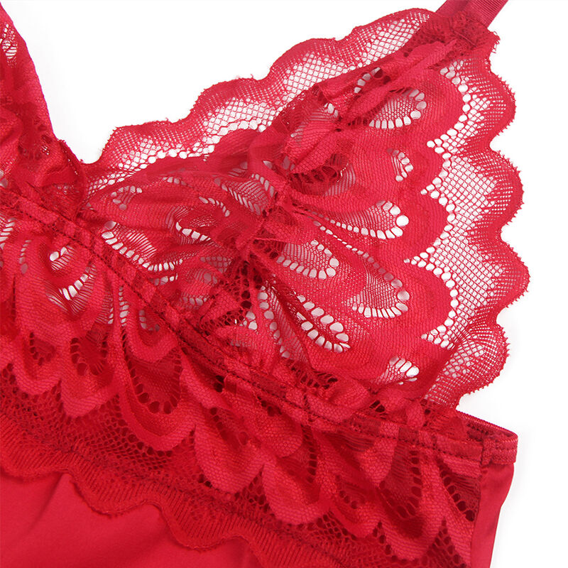 Subblime - Satin-Babydoll mit Spitze Rot S/M