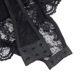 Subblime - Teddy mit Strumpfband mit Spitzendetail und Streifen Schwarz L/XL