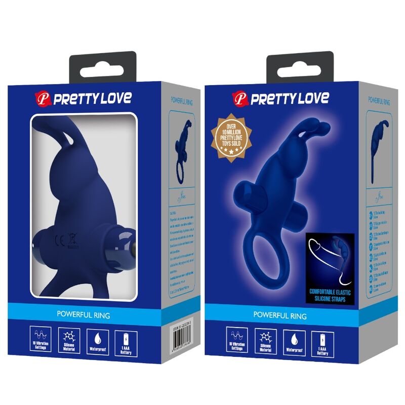 Pretty Love - Jiro Kaninchenring mit Vibration Blau