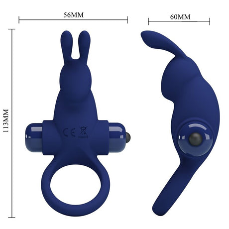 Penisring Jiro Kaninchenring mit Vibration Blau.5