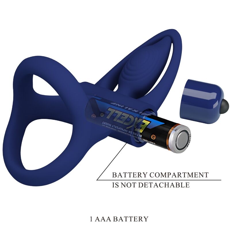 Pretty Love - Mat Doppelring mit Vibration & Stimulator Blau