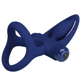 Pretty Love - Mat Doppelring mit Vibration & Stimulator Blau